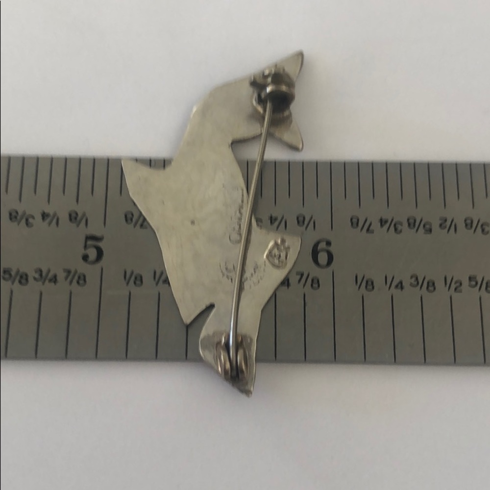 Sterling Silver Abalone Shark Pin Mexico Taxco - Picture 5 of 7